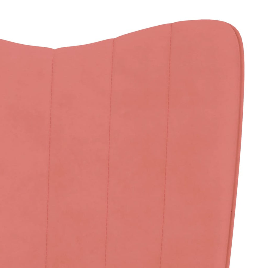 Relaxstoel Met Voetenbank Fluweel Roze Met voetensteun