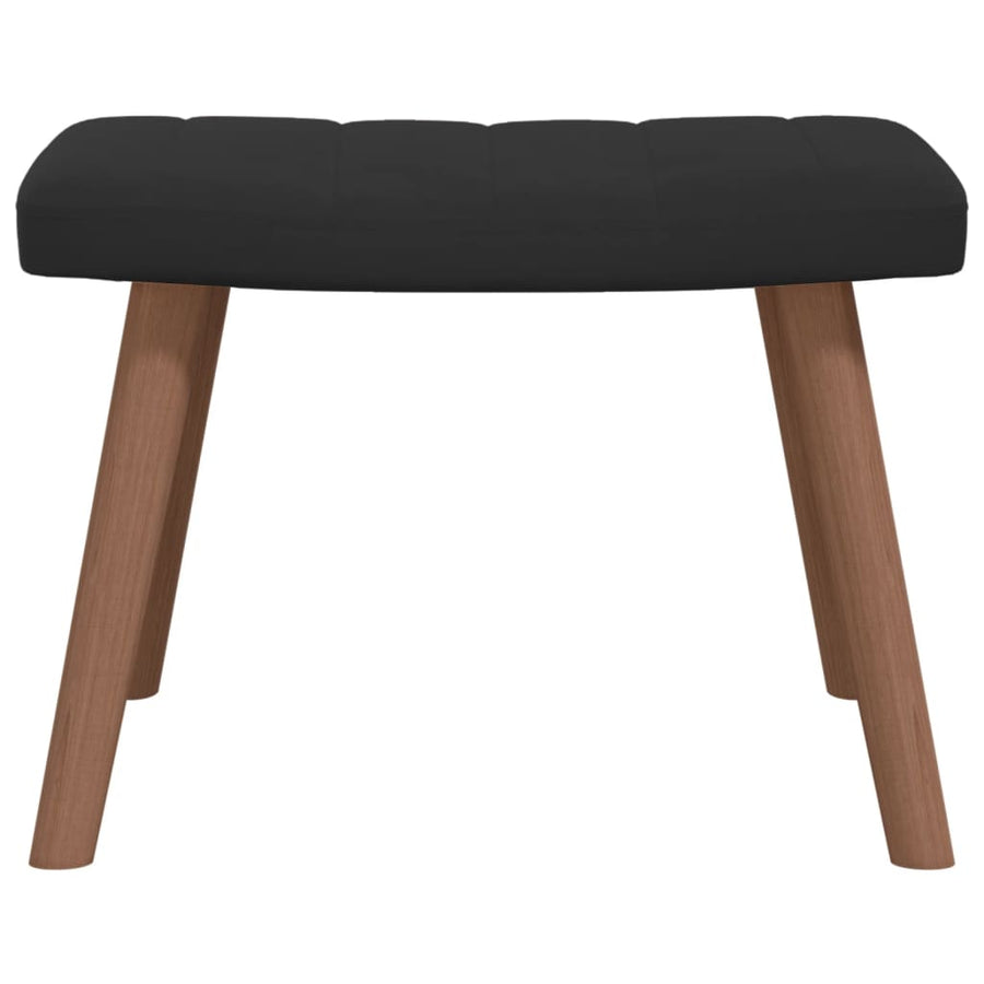 Relaxstoel Met Voetenbank Fluweel Zwart Met voetensteun