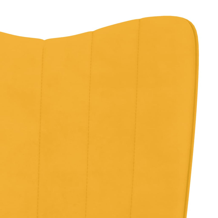 Relaxstoel Met Voetenbank Fluweel Mosterdgeel Met voetensteun