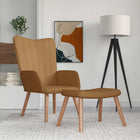 Relaxstoel met voetenbank fluweel bruin