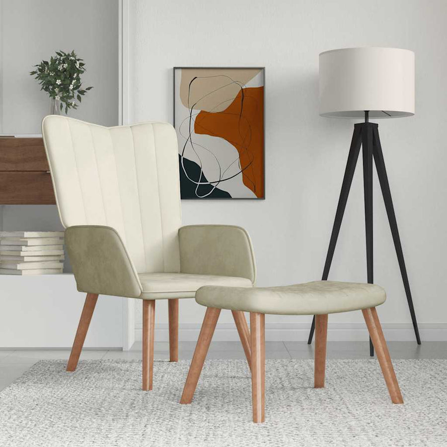 Relaxstoel Met Voetenbank Fluweel 1