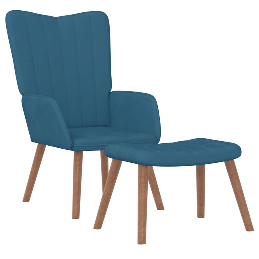 Relaxstoel Met Voetenbank Fluweel 1