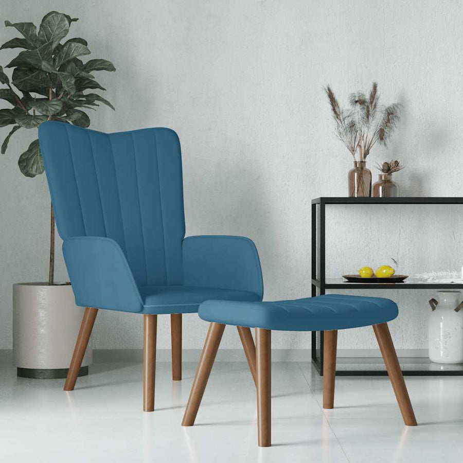 Relaxstoel Met Voetenbank Fluweel 1