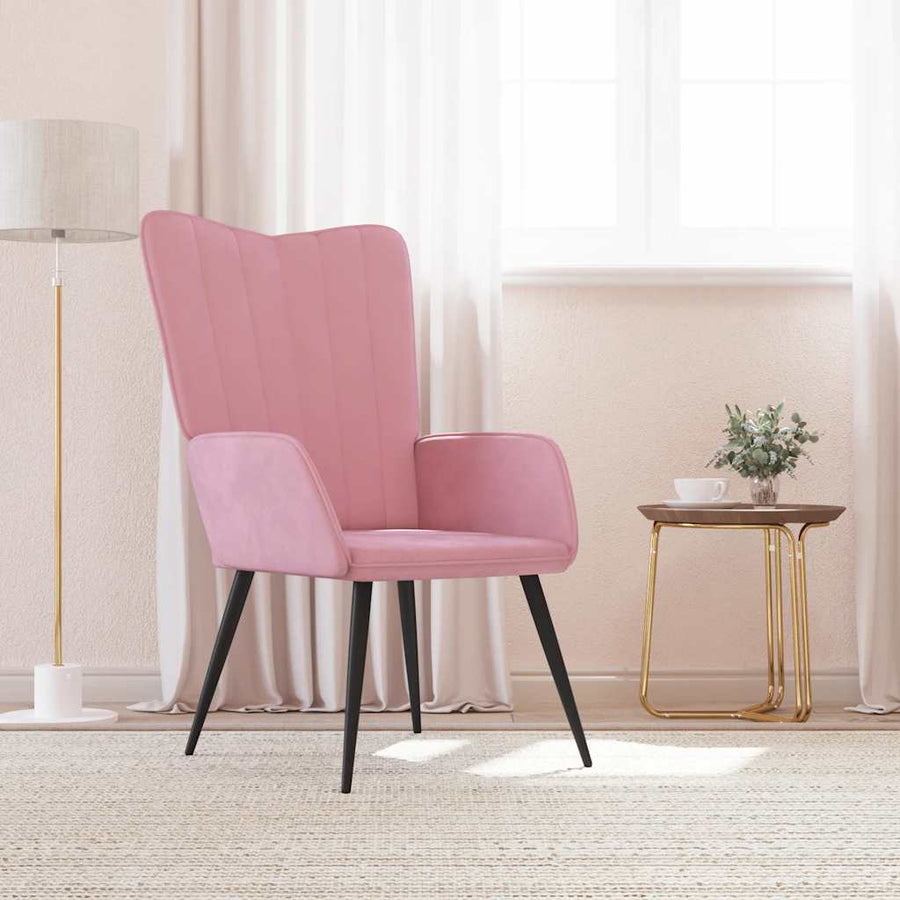Relaxstoel Fluweel 1 Roze