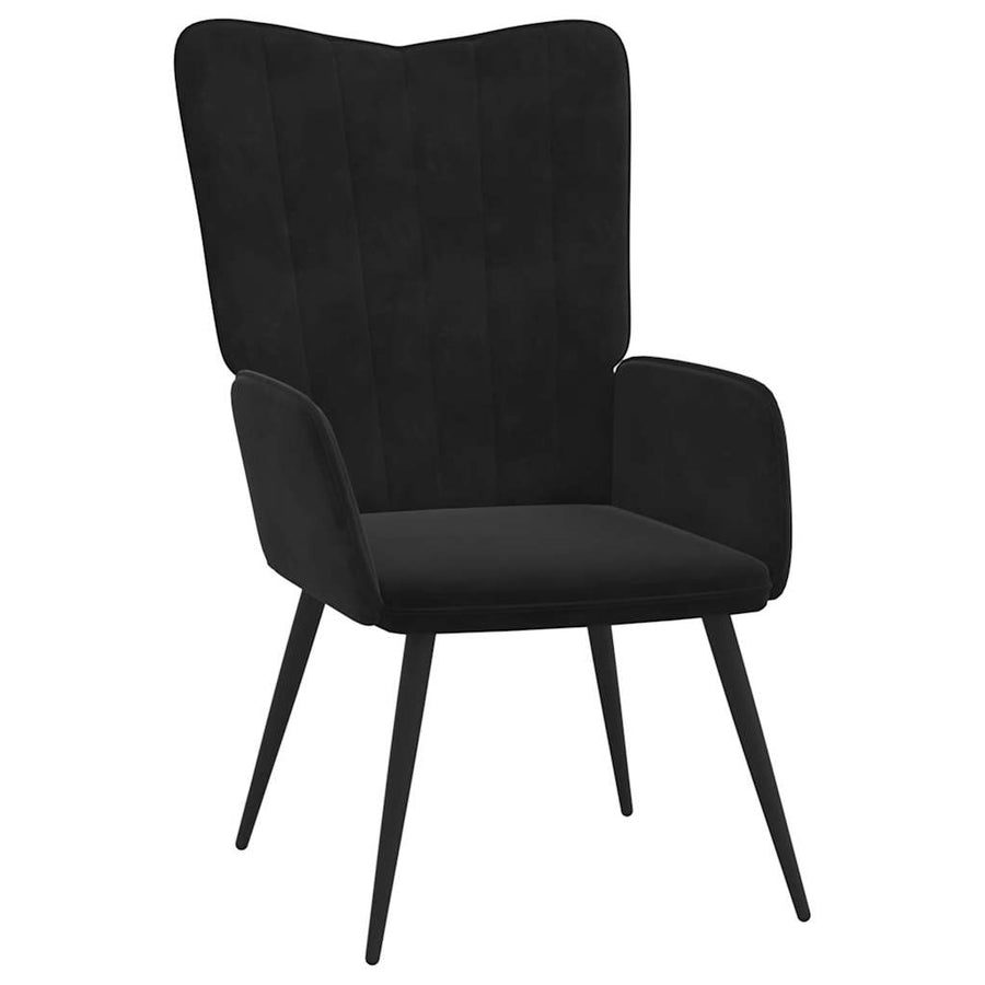 Relaxstoel Fluweel 1 Zwart