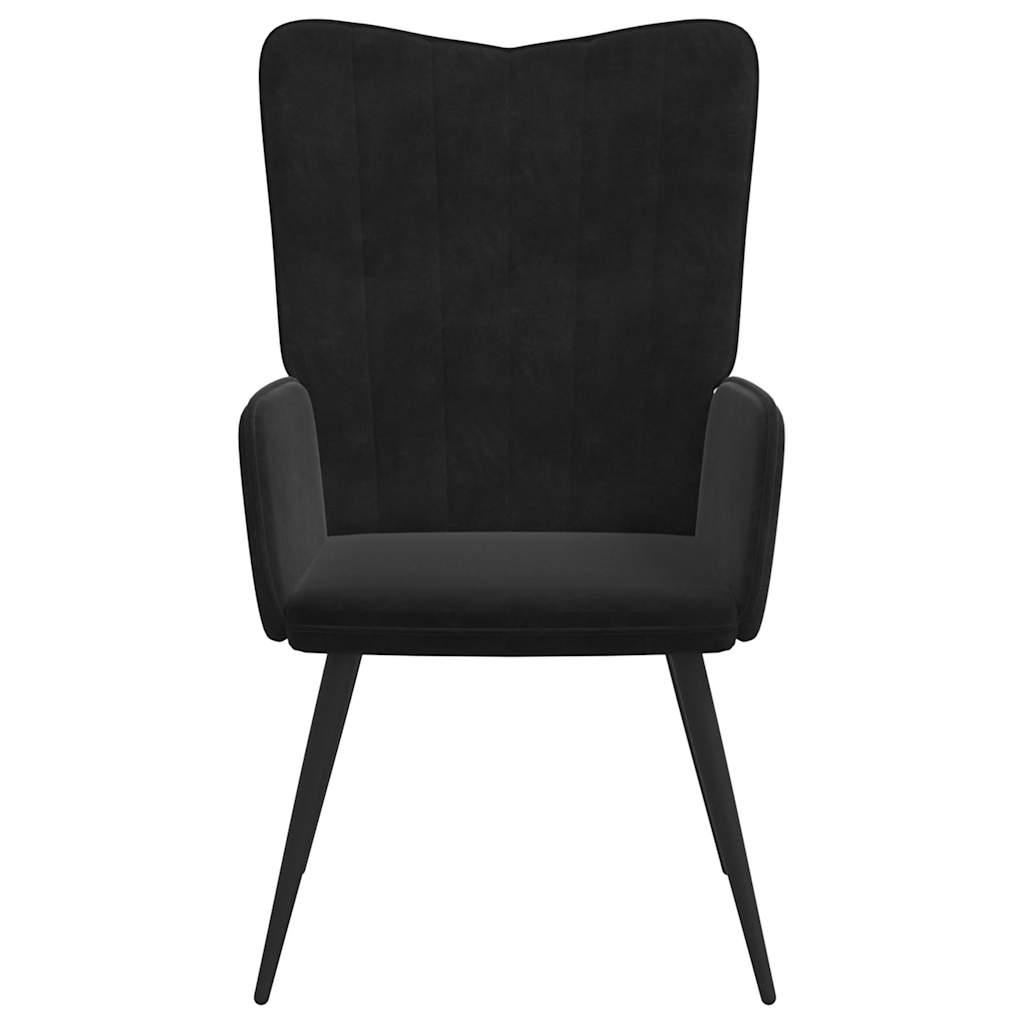 Relaxstoel Fluweel 1 Zwart