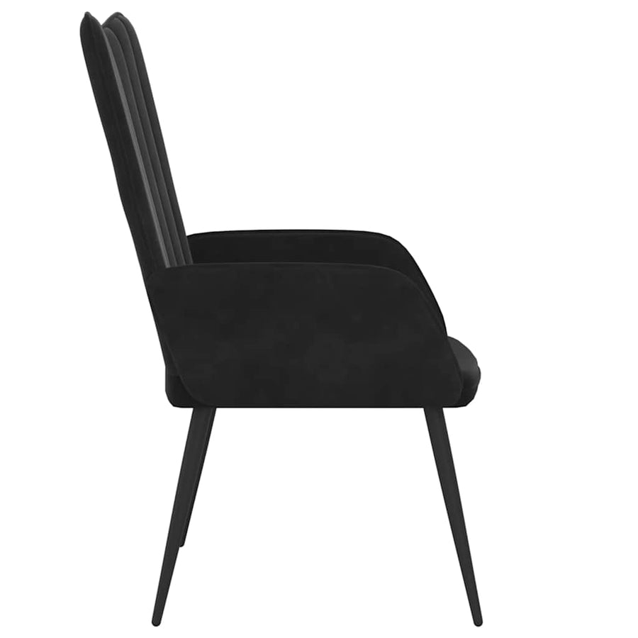 Relaxstoel Fluweel 1 Zwart