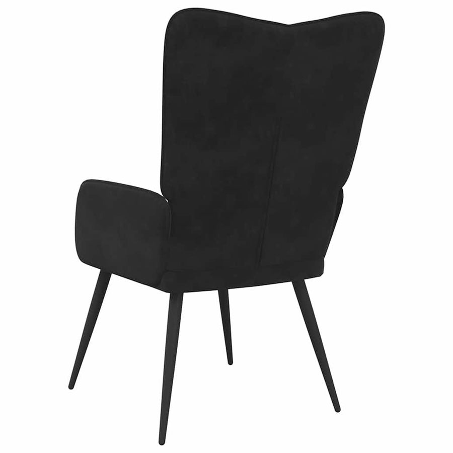 Relaxstoel Fluweel 1 Zwart