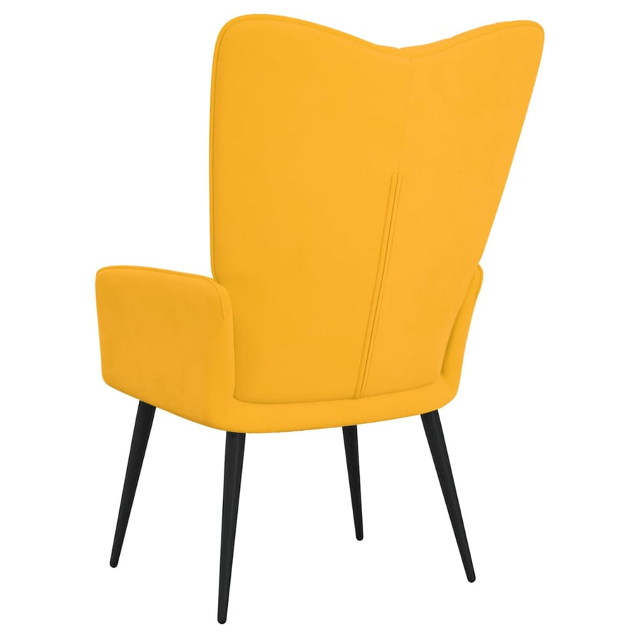 Relaxstoel fluweel mosterdgeel