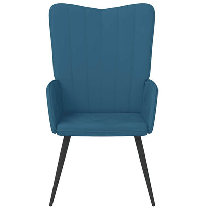 Relaxstoel fluweel blauw