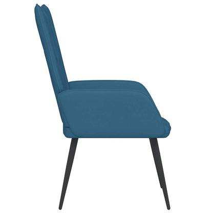 Relaxstoel fluweel blauw