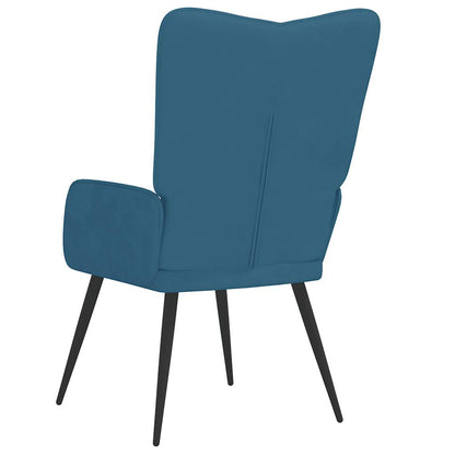 Relaxstoel fluweel blauw