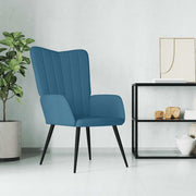 Relaxstoel fluweel blauw 61x70x96.5 cm