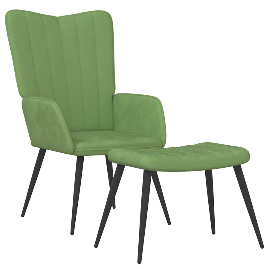 Relaxstoel Met Voetenbank Fluweel 1