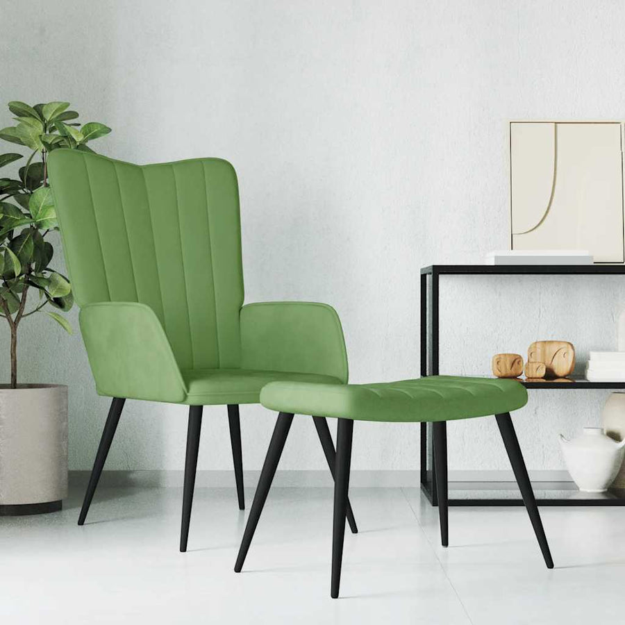 Relaxstoel Met Voetenbank Fluweel 1