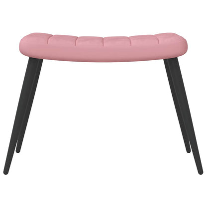 Relaxstoel met voetenbank fluweel roze