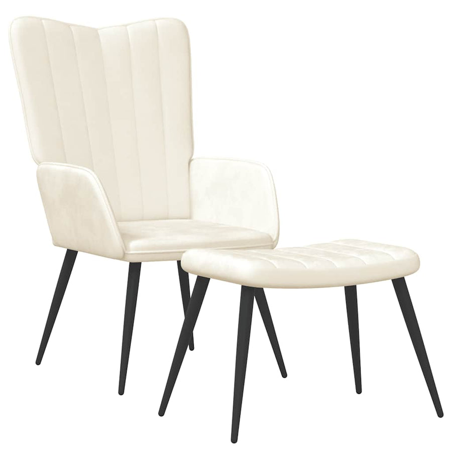 Relaxstoel Met Voetenbank Fluweel 1