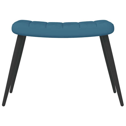 Relaxstoel met voetenbank fluweel blauw