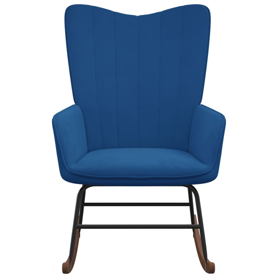 Schommelstoel fluweel blauw 1 Blauw