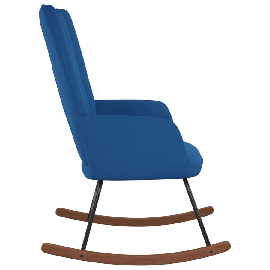 Schommelstoel fluweel blauw 1 Blauw