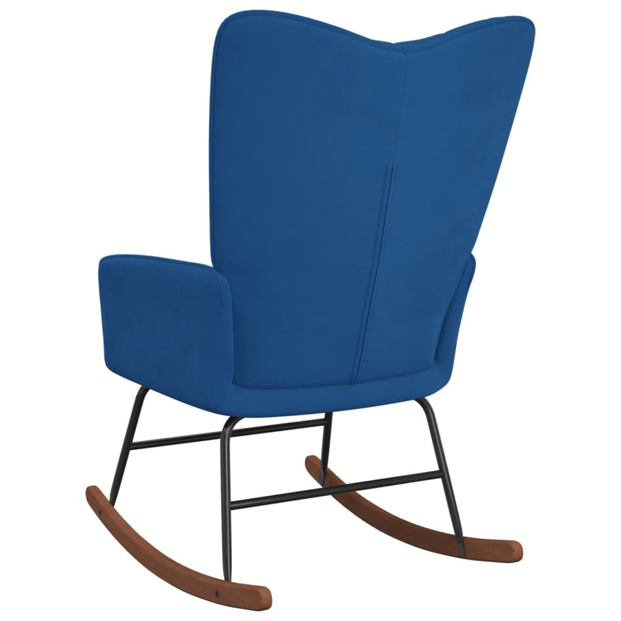 Schommelstoel fluweel blauw 1 Blauw