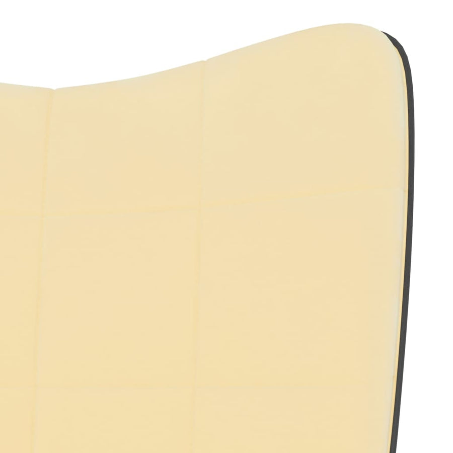 Relaxstoel Met Voetenbank Fluweel En Pvc Wit Crème Met voetensteun