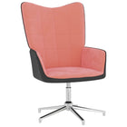 Relaxstoel Fluweel En Pvc Roze Zonder voetensteun