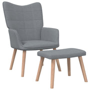 Relaxstoel met voetenbank stof lichtgrijs 61,5x69x95,5 cm