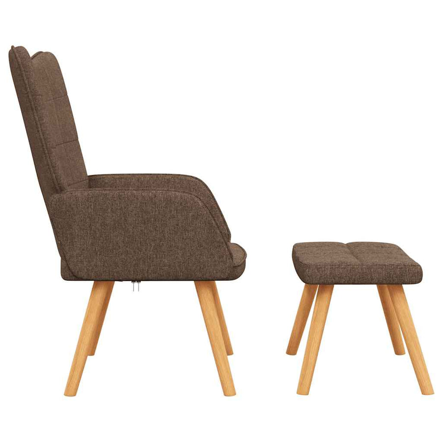 Relaxstoel Met Voetenbank Stof Bruin Met voetensteun