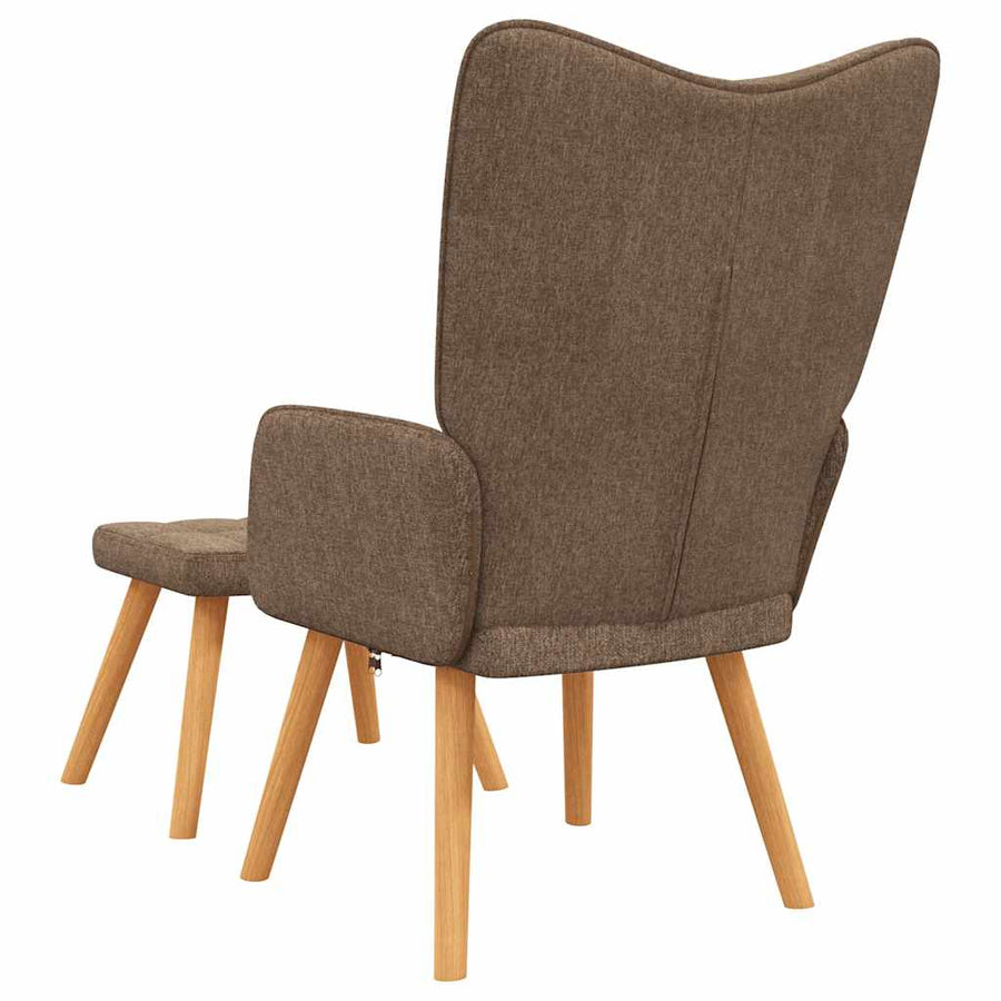 Relaxstoel Met Voetenbank Stof Bruin Met voetensteun