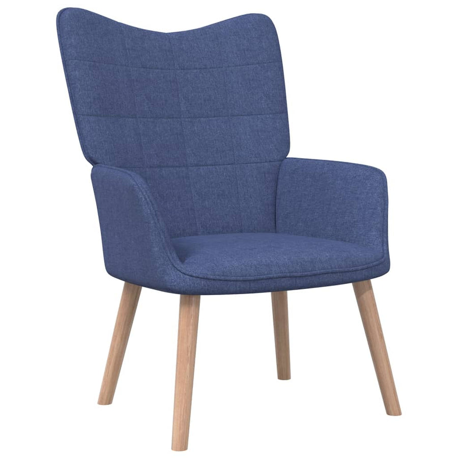 Relaxstoel Met Voetenbank Stof Blauw Met voetensteun