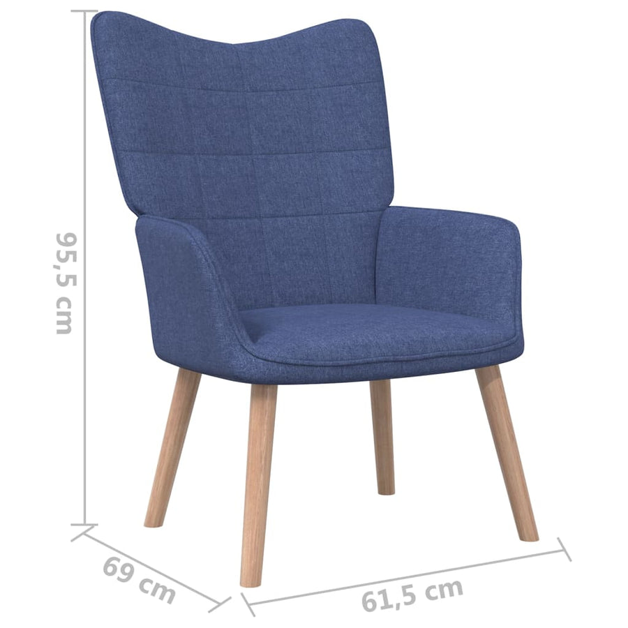 Relaxstoel Met Voetenbank Stof Blauw Met voetensteun