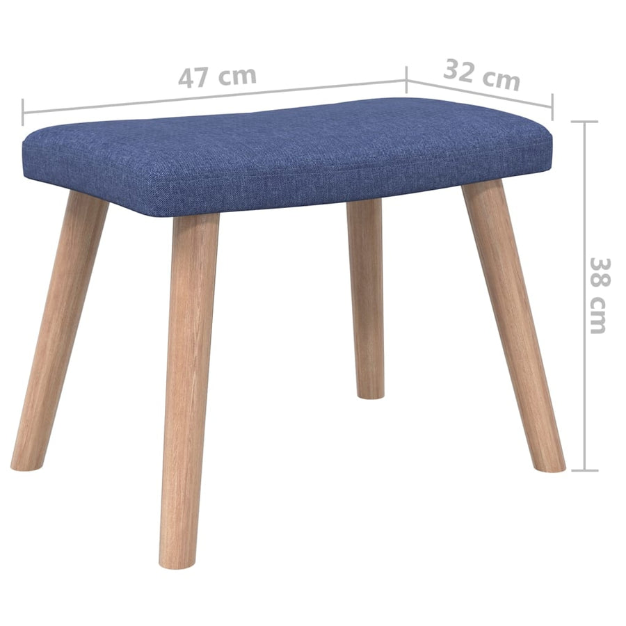Relaxstoel Met Voetenbank Stof Blauw Met voetensteun