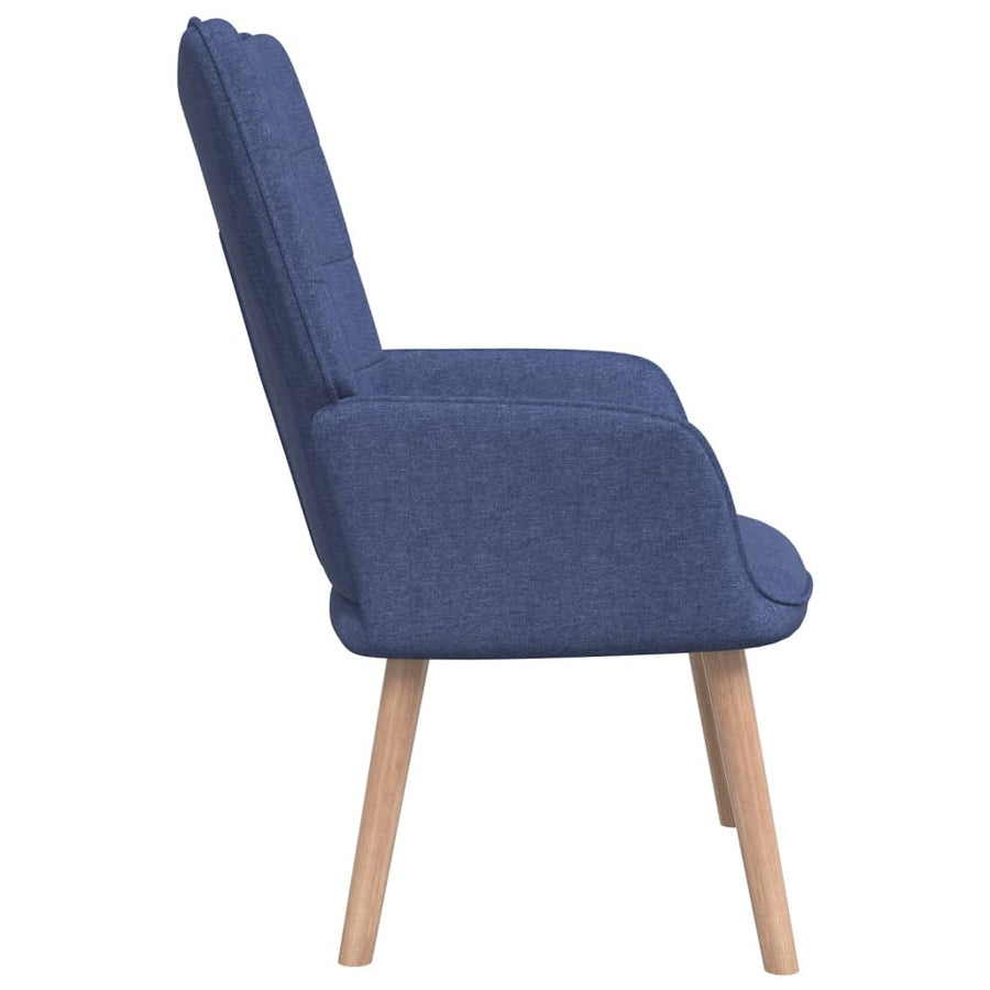 Relaxstoel Met Voetenbank Stof Blauw Met voetensteun