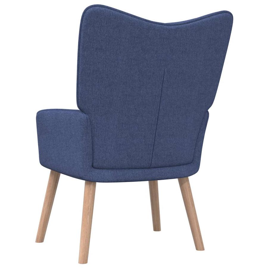 Relaxstoel Met Voetenbank Stof Blauw Met voetensteun