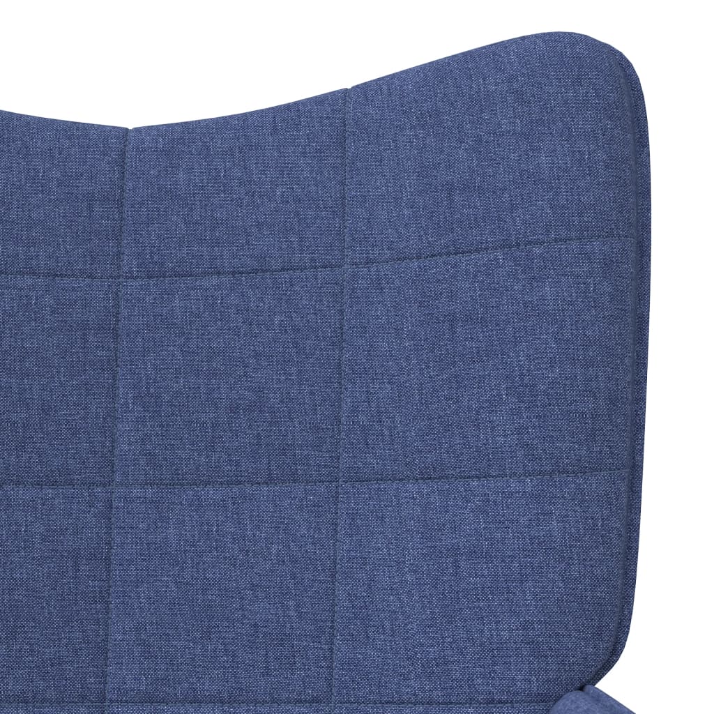 Relaxstoel Met Voetenbank Stof Blauw Met voetensteun