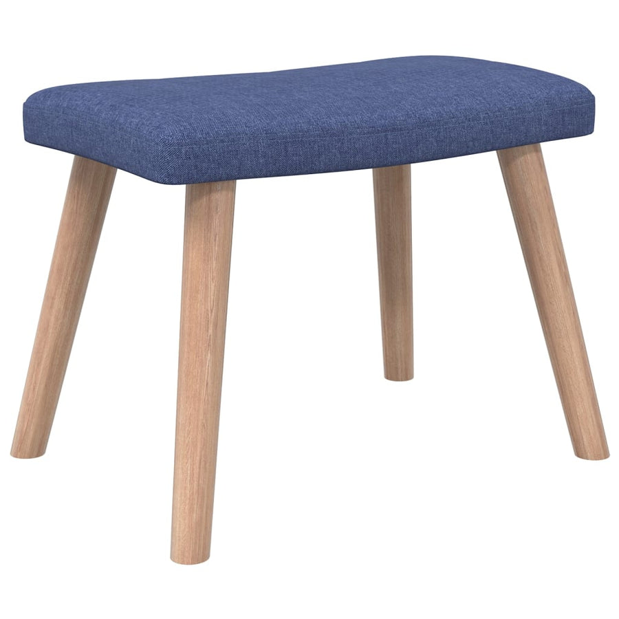 Relaxstoel Met Voetenbank Stof Blauw Met voetensteun