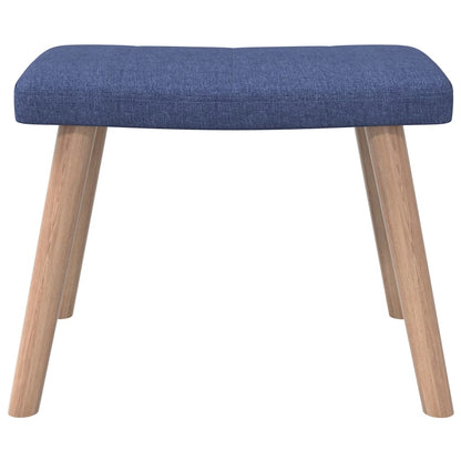 Relaxstoel Met Voetenbank Stof Blauw Met voetensteun