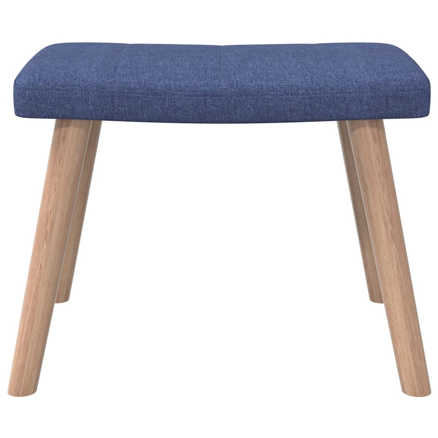 Relaxstoel Met Voetenbank Stof Blauw Met voetensteun