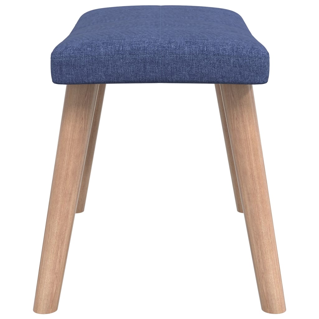 Relaxstoel Met Voetenbank Stof Blauw Met voetensteun