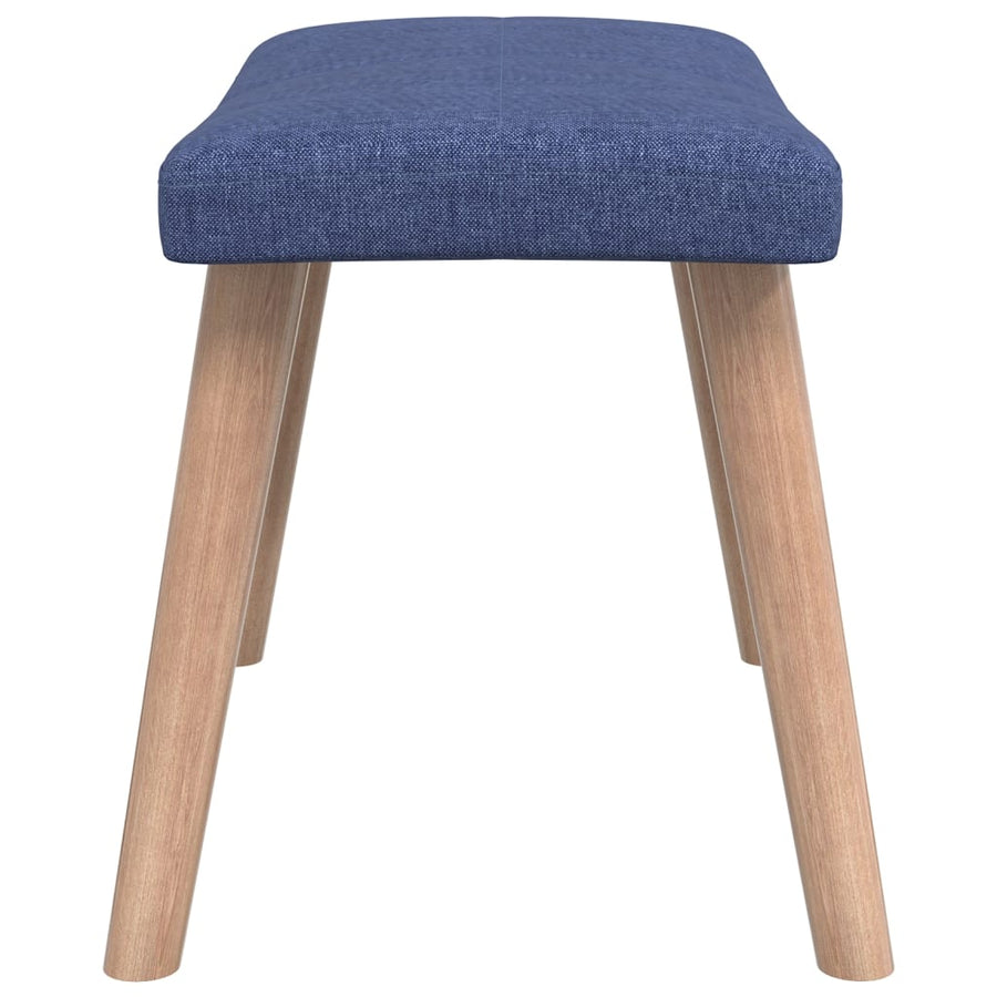 Relaxstoel Met Voetenbank Stof Blauw Met voetensteun