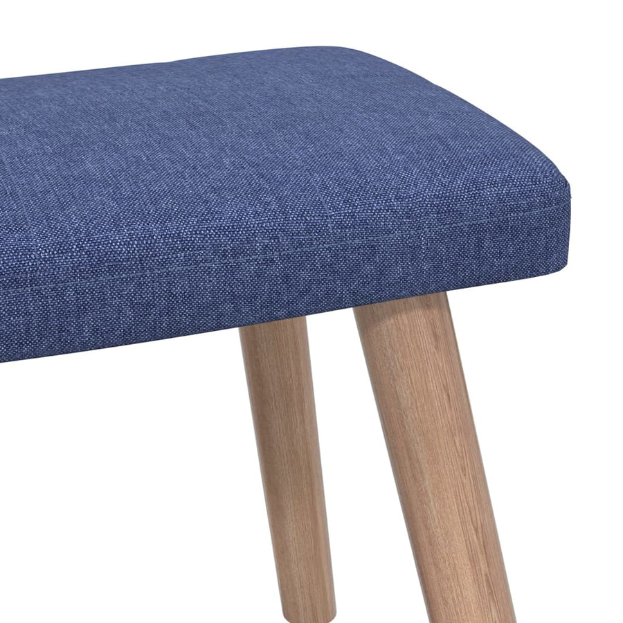 Relaxstoel Met Voetenbank Stof Blauw Met voetensteun