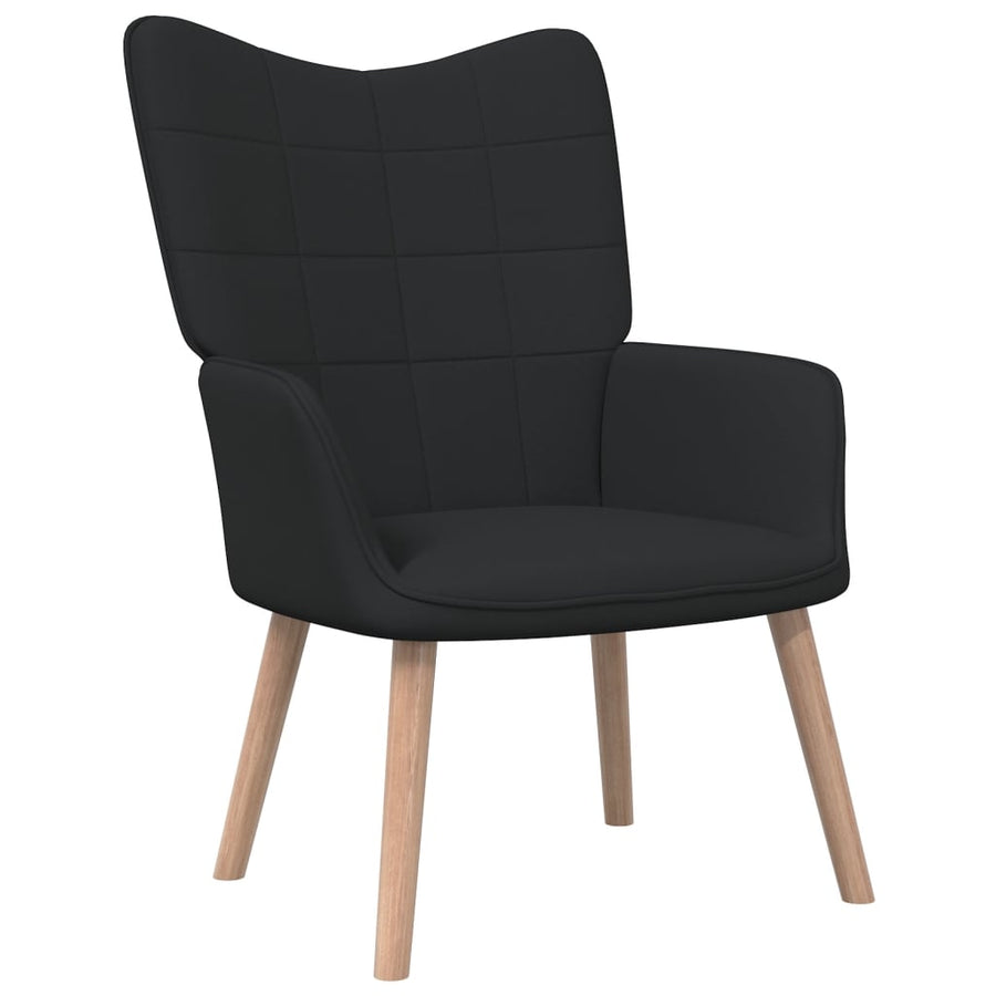 Relaxstoel Met Voetenbank Stof Zwart Met voetensteun