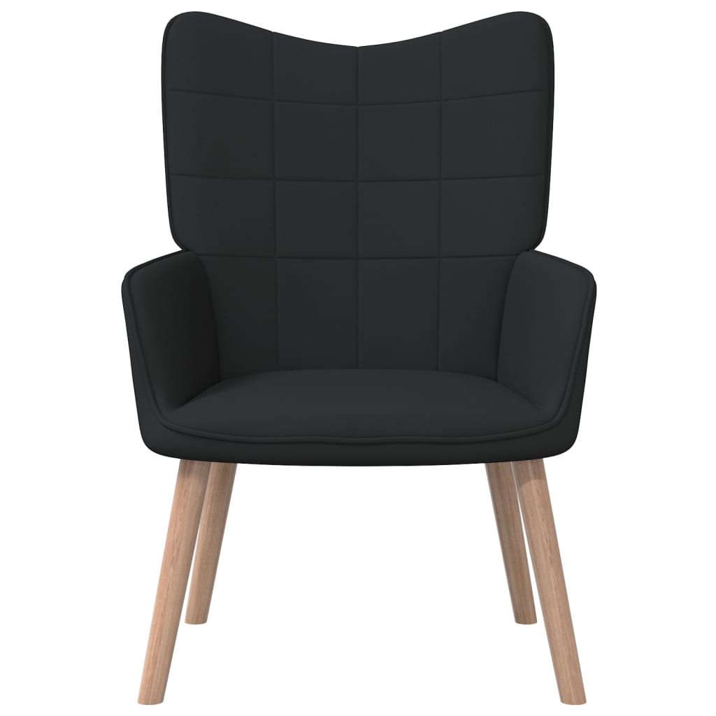 Relaxstoel Met Voetenbank Stof Zwart Met voetensteun
