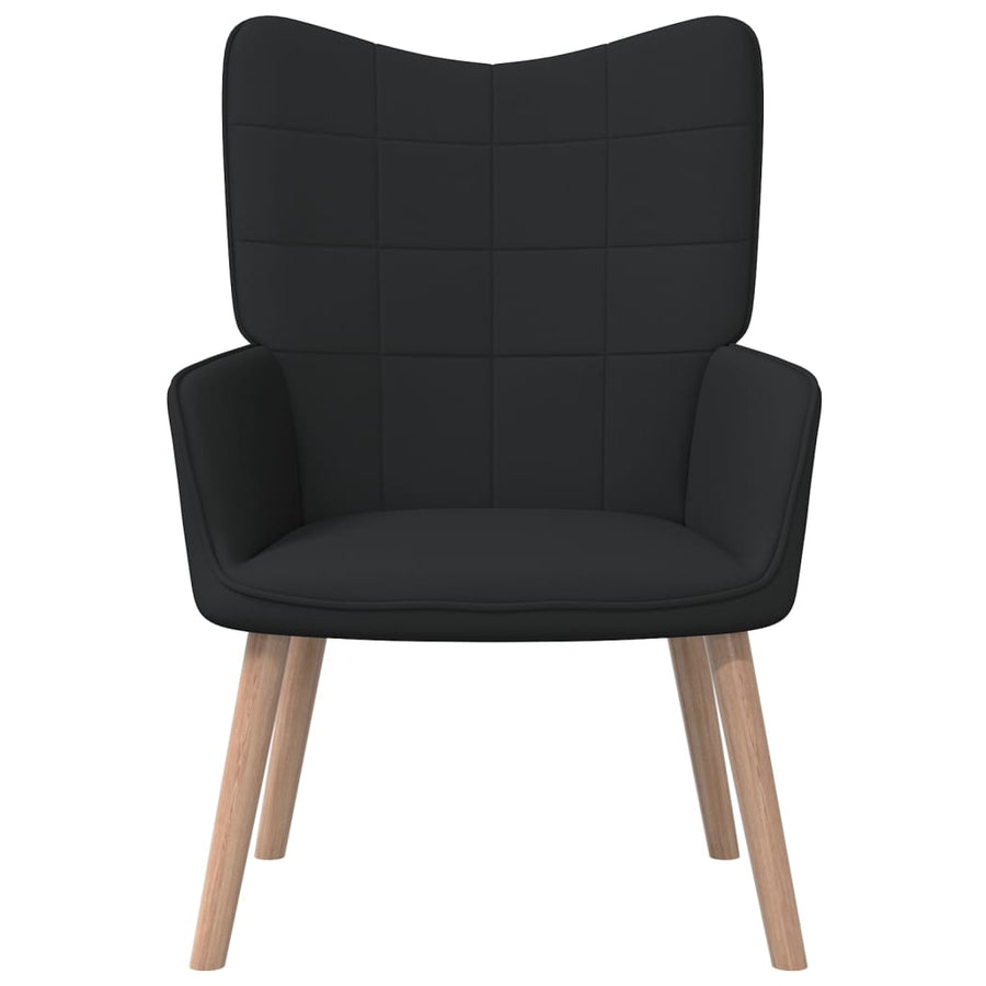 Relaxstoel Met Voetenbank Stof Zwart Met voetensteun