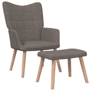 Relaxstoel met voetenbank stof taupe 61,5x69x95,5 cm