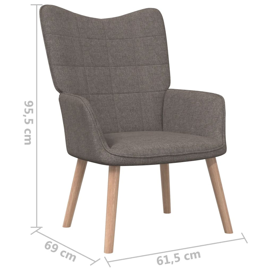 Relaxstoel Met Voetenbank Stof Taupe Met voetensteun