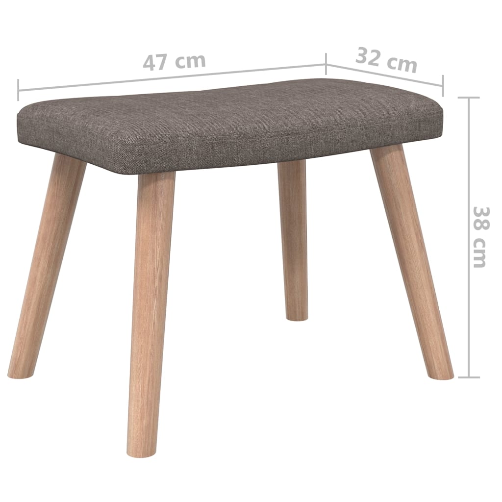 Relaxstoel Met Voetenbank Stof Taupe Met voetensteun