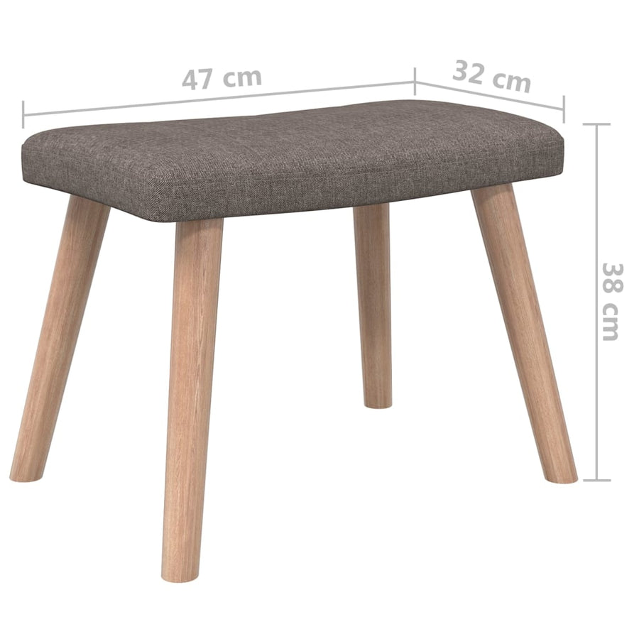 Relaxstoel Met Voetenbank Stof Taupe Met voetensteun