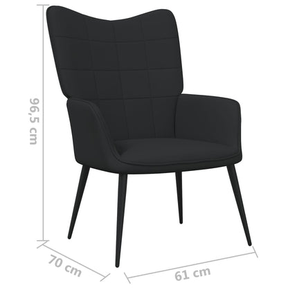 Relaxstoel Stof Zwart Zonder voetensteun